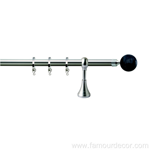 Direct sale black spherical marble head curtain rod